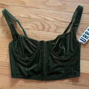 Urban Outfitters Forest Green Bustier Top